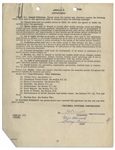 Moe Howard & Larry Fine Signed & Initialed Employment Contract With Columbia Pictures, Dated 1 January 1956 Just After Shemp's Death -- 20pp. Agreement Measures 8.5'' x 11'' -- Very Good